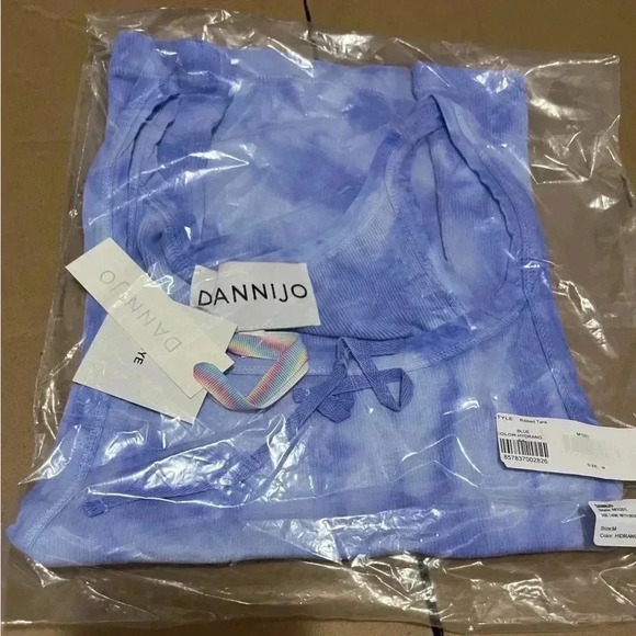 NWT Dannijo Ribbed Tank Top Blue M - Picture 6 of 6
